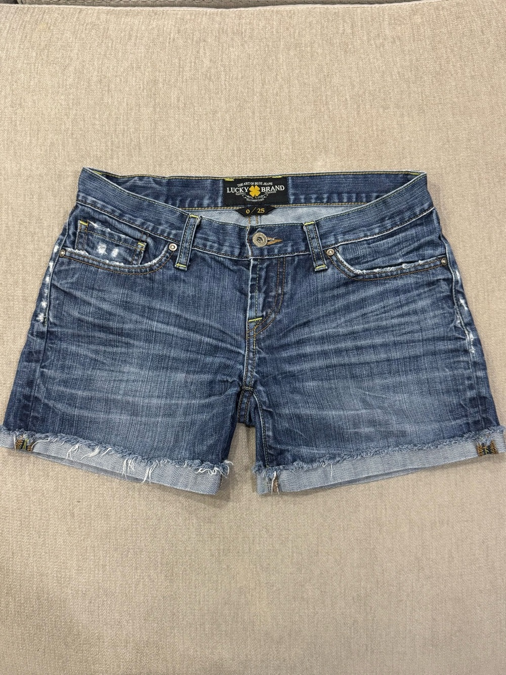 Lucky Brand Riley Cut Off Distressed Denim Jean Shorts Size 0/25